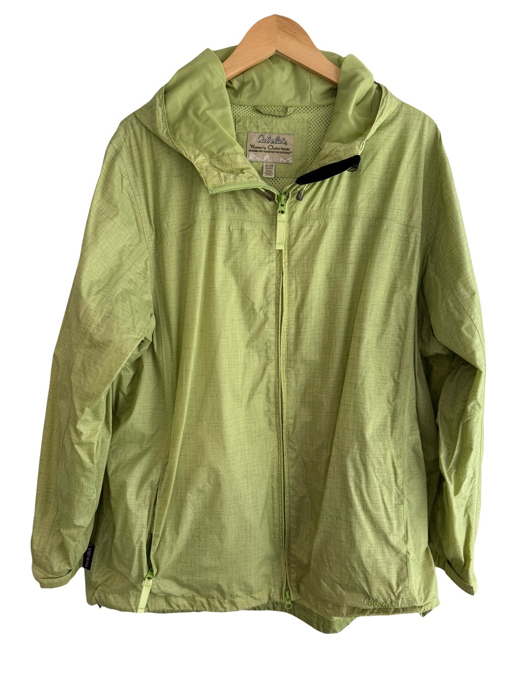 Cabela’s  Women’s  XL  Lime  Green  Packable  Windbreaker  Sporty  Utility